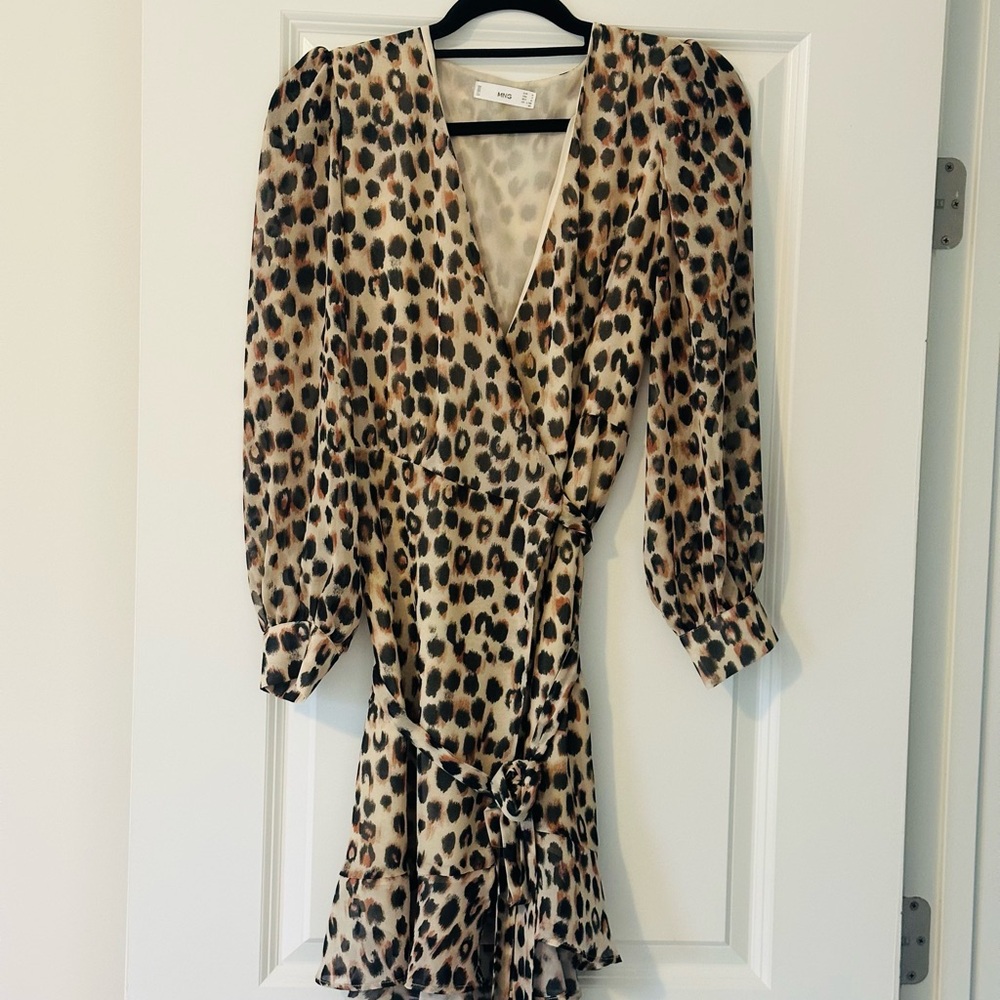 Mango Leopard Print Mini Dress - Picture 2 of 11